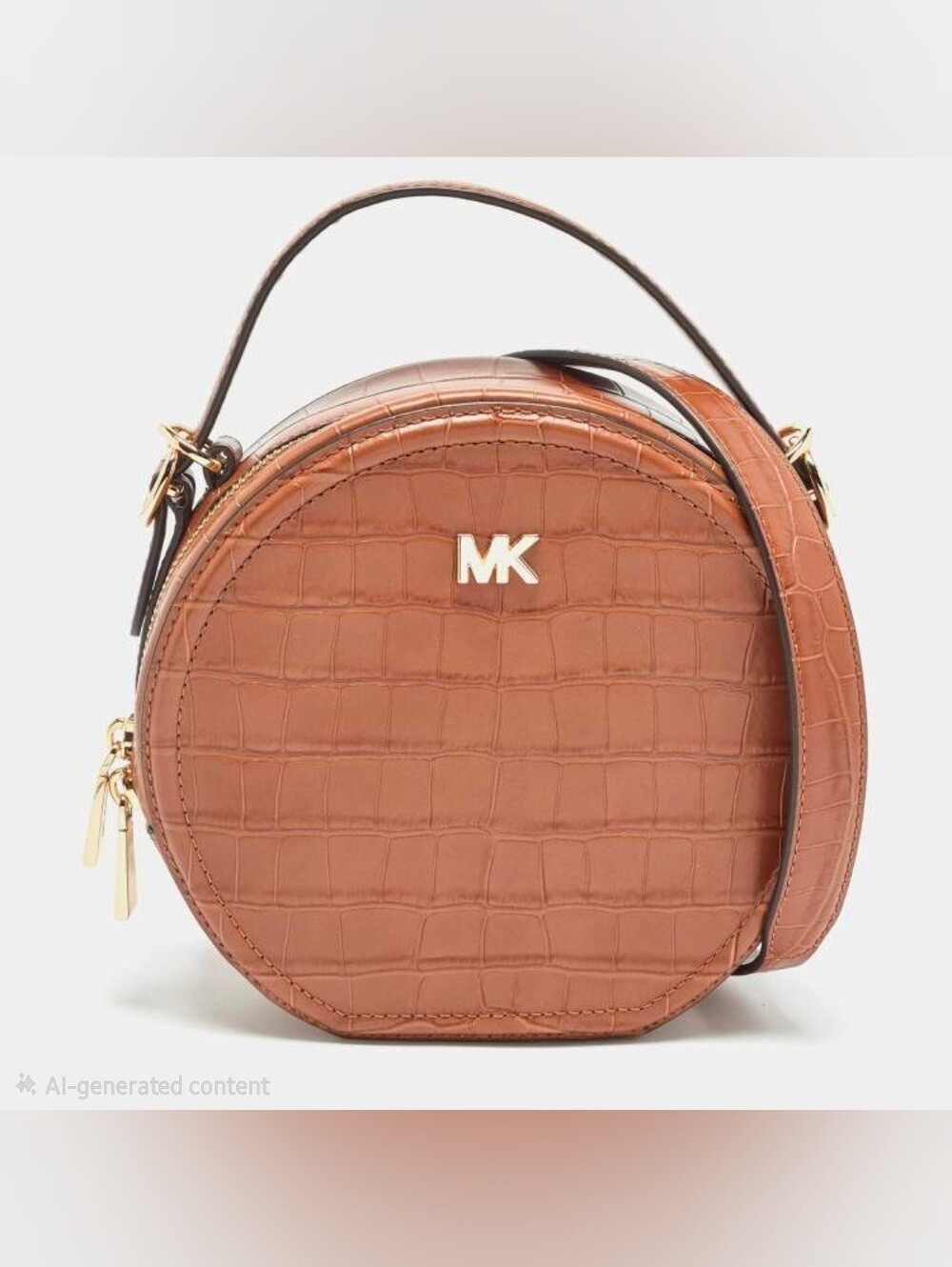 Michael Kors Tan Croc-Embossed Delaney Canteen Crossbody Bag NWOT